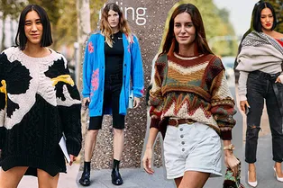 С чем носить «бабушкины» свитеры и кардиганы — 8 лучших примеров звезд стритстайла