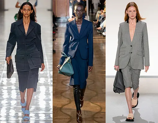 Слева направо: Bottega Veneta, Altuzarra, Givenchy весна-лето — 2020 Слева направо: