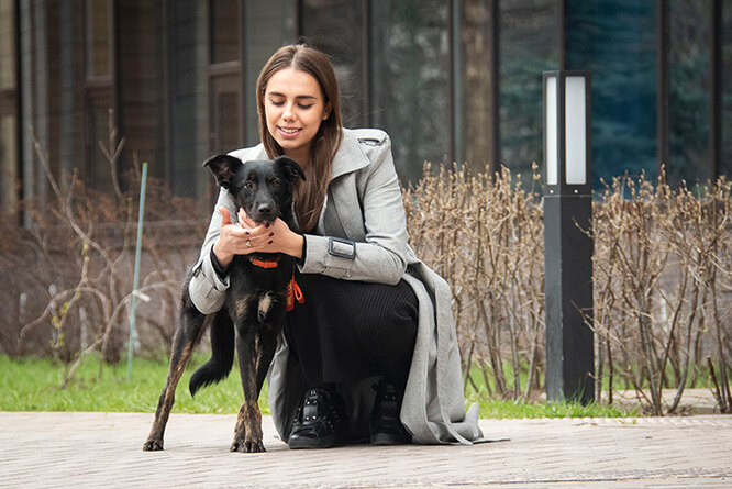 Маргарита Мамун с собакой Алесей