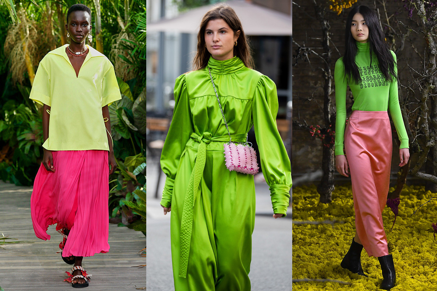 Розовый и зеленый — самое модное сочетание весны 2021