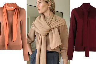 Свитер с шарфом — самый модный комплект зимы 2020/2021