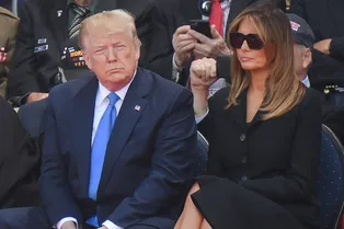 Черное и белое: Мелания Трамп в total black и Брижит Макрон в total white на Дне памяти в Нормандии