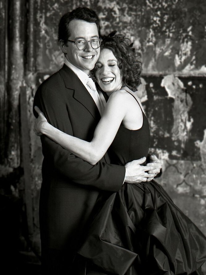 Мэтью Бродерик и Сара Джессика Паркер на собственной свадьбе, 1997