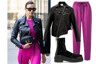 С чем носит кожаную косуху Ирина Шейк: 5 стильных образов