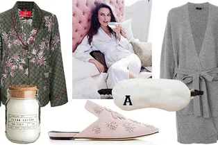 Все для уютных выходных дома: шелковые пижамы, теплые кардиганы и ароматные свечи