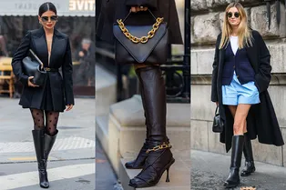 Как выглядят идеальные черные сапоги, которые идут ко всему