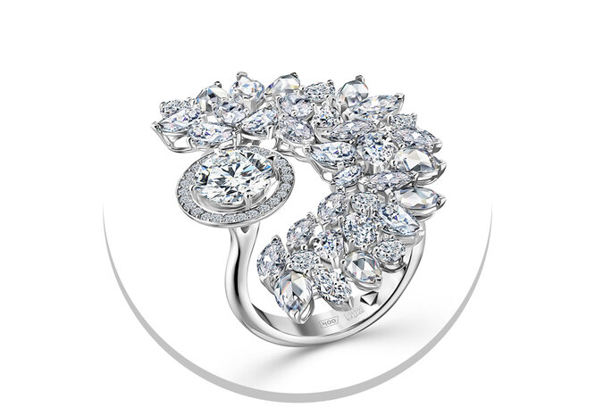 Кольцо Alrosa, белое золото, бриллианты
