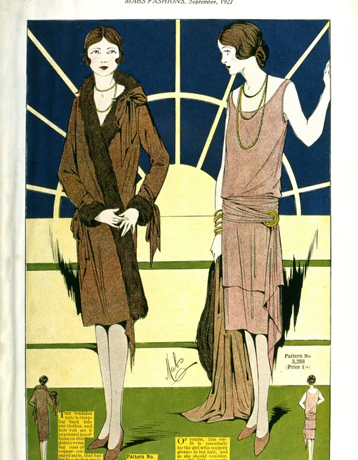Эскиз женского платья из журнала Mabs Fashion, 1927