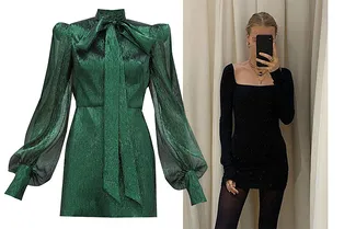 10 мини-платьев, чтобы носить с черными колготками