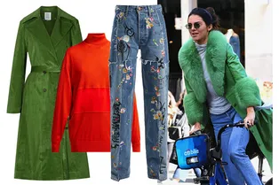 С чем носить яркие пальто, как у Кендалл Дженнер: 4 практичных сочетания