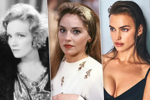 Марлен Дитрих (1931) / Шэрон Стоун (1988) / Ирина Шейк (2016)