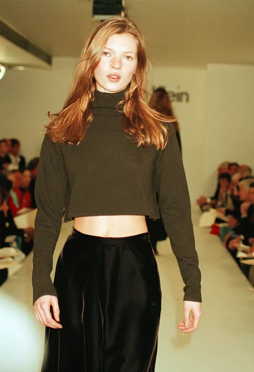 Кейт Мосс на показе Calvin Klein, осень-зима 1993