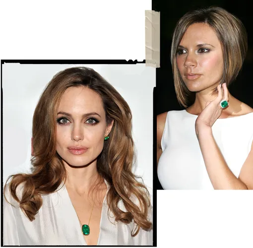 Анджелина Джоли на церемонии New York Film Critics Circle (2012); Виктория Бекхэм на вечеринке Vanity Fair Oscar (2007)