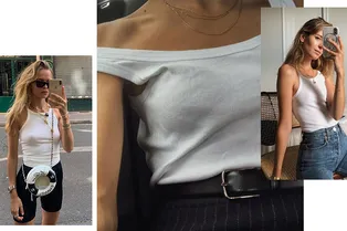 С чем носить майку-«алкоголичку» этим летом