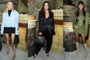 Елена Перминова и Ева Лонгория на показе Balmain