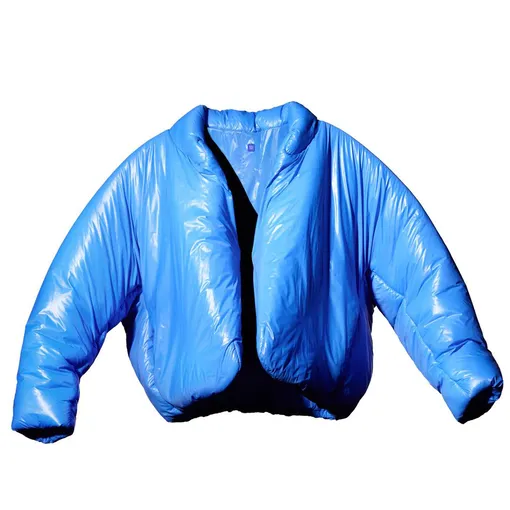 Yeezy's light blue round jacket