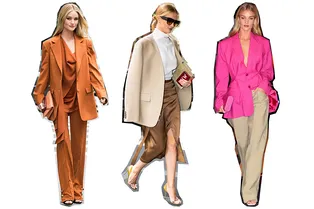 7 способов от Роузи Хантингтон-Уайтли, как не «потеряться» в оверсайз-пиджаке