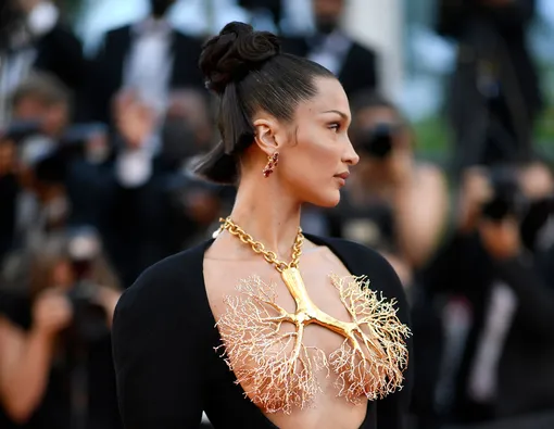 Белла Хадид в Schiaparelli на Каннском кинофестивале, 2021 Белла Хадид в Schiaparelli на Каннском кинофестивале, 2021