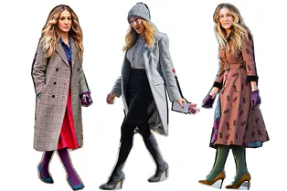 Как носить цветные колготки: 8 осенних образов от Сары Джессики Паркер