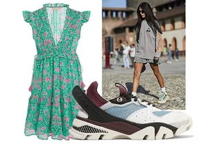 3 способа носить платье с кроссовками