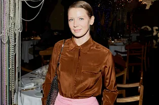 Вика Газинская, Ольга Карпуть и Кирилл Серебренников на открытии ресторана «Гвидон»