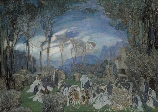 А.Я. Головин. Эскиз декорации для постановки оперы К.В. Глюка «Орфей и Эвридика» на сцене Мариинского театра, 1911. А.Я. Головин. Эскиз декорации для постановки оперы К.В. Глюка «Орфей и Эвридика» на сцене Мариинского театра, 1911.