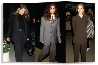 Как носить брючный костюм прямо сейчас? Конечно, как модные иконы 90-х