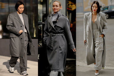 С чем носить серое пальто: 3 модных приема