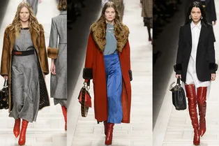 Классический статусный мех натурального окраса на шоу Fendi