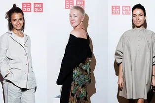 Дарья Мороз, Ирена Понарошку, Любовь Аксенова на презентации tomas maier and uniqlo