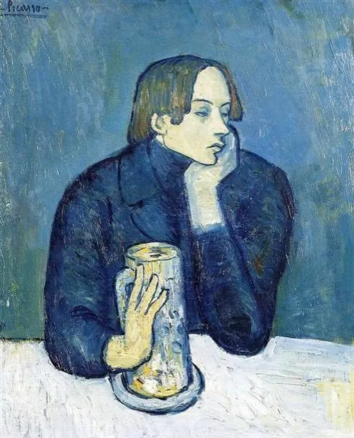Пабло Пикассо. «Кружка пива (Портрет Хайме Сабартеса)», 1901 год Пабло Пикассо. «Кружка пива (Портрет Хайме Сабартеса)», 1901 год