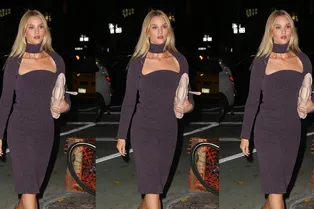 Сексуальный трикотаж: Роузи Хантингтон-Уайтли нашла идеальное осеннее платье