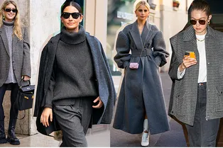 Как носить серый цвет зимой, чтобы не выглядеть скучно