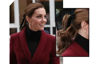 Завязываем хвост бархатной лентой, как Кейт Миддлтон