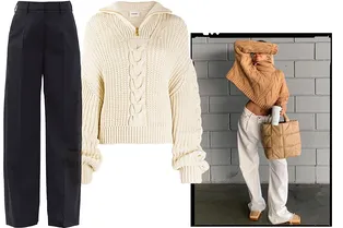 Широкие брюки и бабушкин свитер – самое модное комбо весны