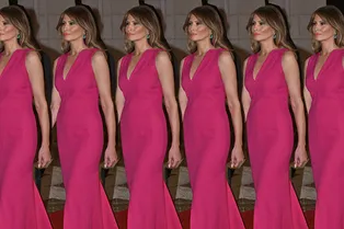 Розовый — хит сезона: Мелания Трамп в платье Dior на балу Красного Креста Розовый — хит сезона: Мелания Трамп в платье Dior на балу Красного Креста