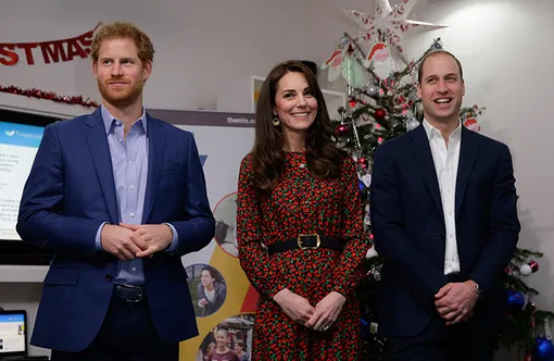 Принц Гарри, герцогиня Кембриджская Кэтрин и принц Уильям, 19 декабря 2016 года