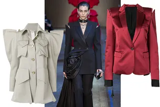 В новом сезоне готовимся носить жакеты, платья и рубашки с «драматичными» плечами