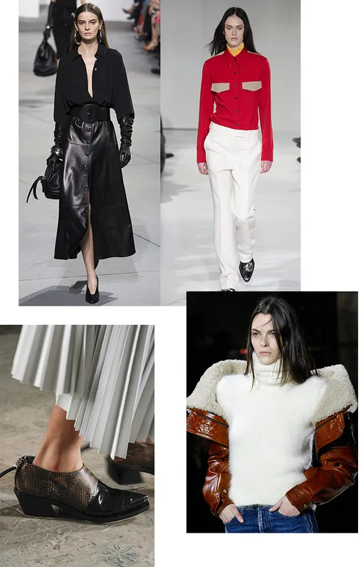 Слева направо: Proenza Schouler, Michael Kors Collection, Calvin Klein Collection и Saint Laurent осень-зима 2017 Слева направо: Proenza Schouler, Michael Kors Collection, Calvin Klein Collection и Saint Laurent осень-зима 2017