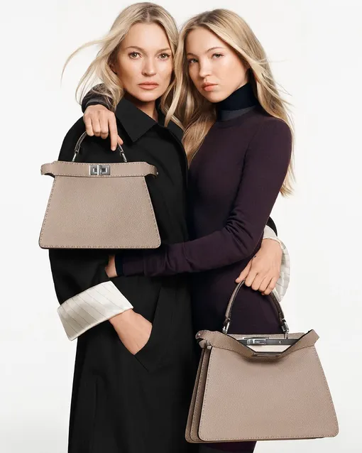 Кейт и Лила Мосс в рекламной кампании сумок Fendi 2024 Peekaboo Campaign