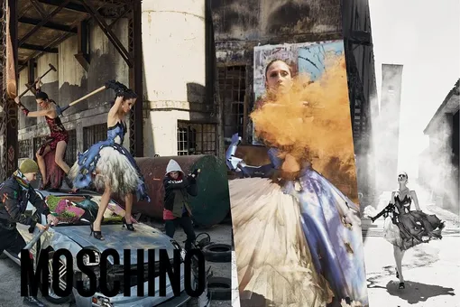 Анна Кливленд в рекламной кампании Moschino осень-зима 2016
