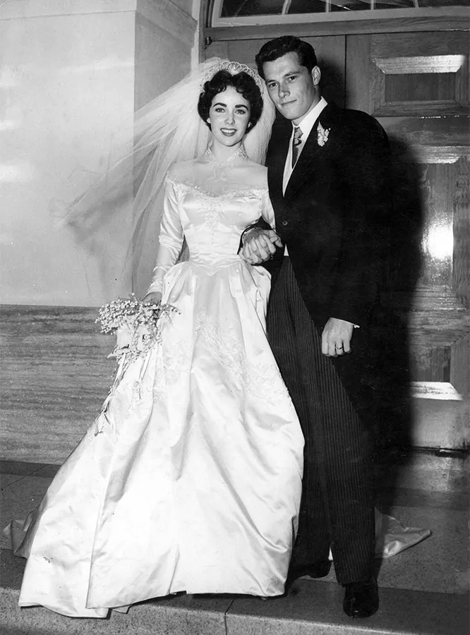 Свадьба Элизабет Тейлор и Конрада Николсона Хилтона-младшего - сына основателя сети отелей 'Хилтон', 1950 год