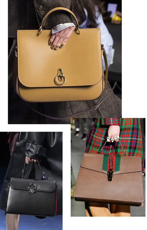Слева направо: Versace осень-зима 2017/18, Mulberry осень-зима 2017/18, Gucci осень-зима 2017/18 Слева направо: Versace осень-зима 2017/18, Mulberry осень-зима 2017/18, Gucci осень-зима 2017/18