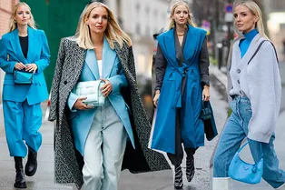 Как носить зимой все оттенки голубого