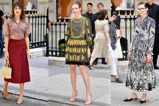 Жанна Дама, Наталья Водянова и Оливия Палермо на показе Dior