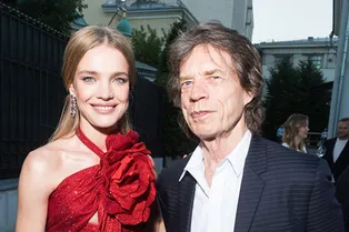 Наталья Водянова, Мик Джаггер, Яна Рудковская и Ксения Собчак на благотворительном ужине