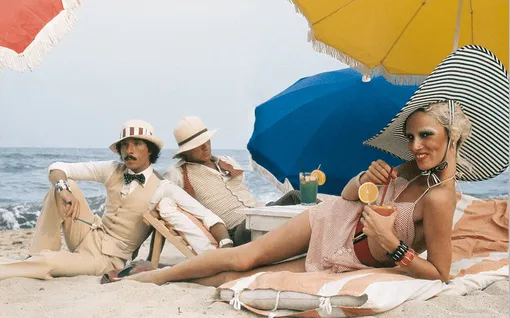 Антонио Лопес, Кори Типпин и Донна Джордан в Сен-Тропе, 1970 год