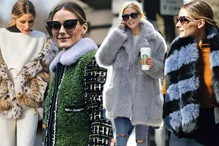 Носить мех как Оливия Палермо: 20 идей от главной фанатки пушистых шуб, шапок и шарфов