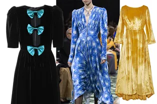 Платье из бархата — обязательная покупка к осени