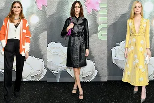 Алекса Чанг, Оливия Палермо, Эль Фэннинг на шоу Miu Miu